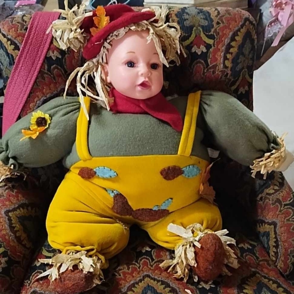 Scarecrow Doll baby baby doll Halloween Cute Kids Weighted Hand Made